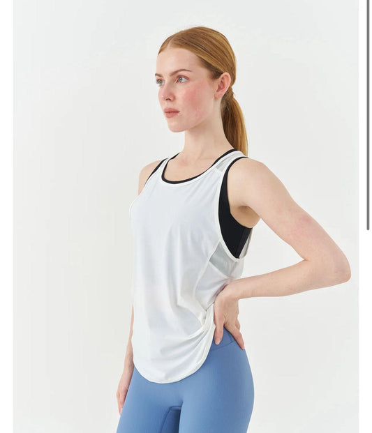 Sleeveless top in crisp white