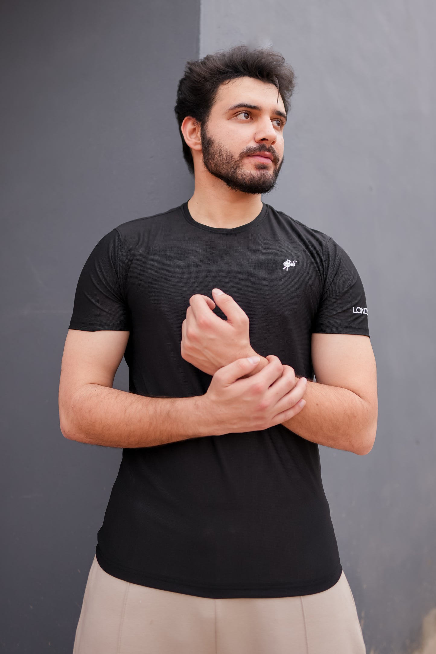 Black Breathable Fitted Tee