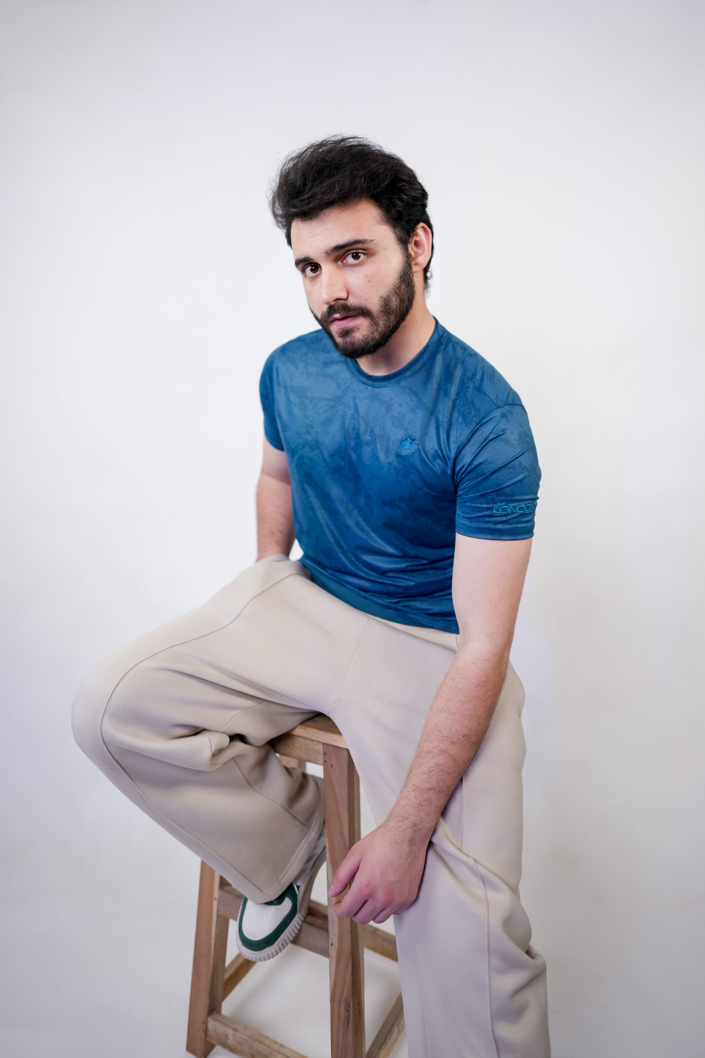 Blue Dry Fit Textured Tee