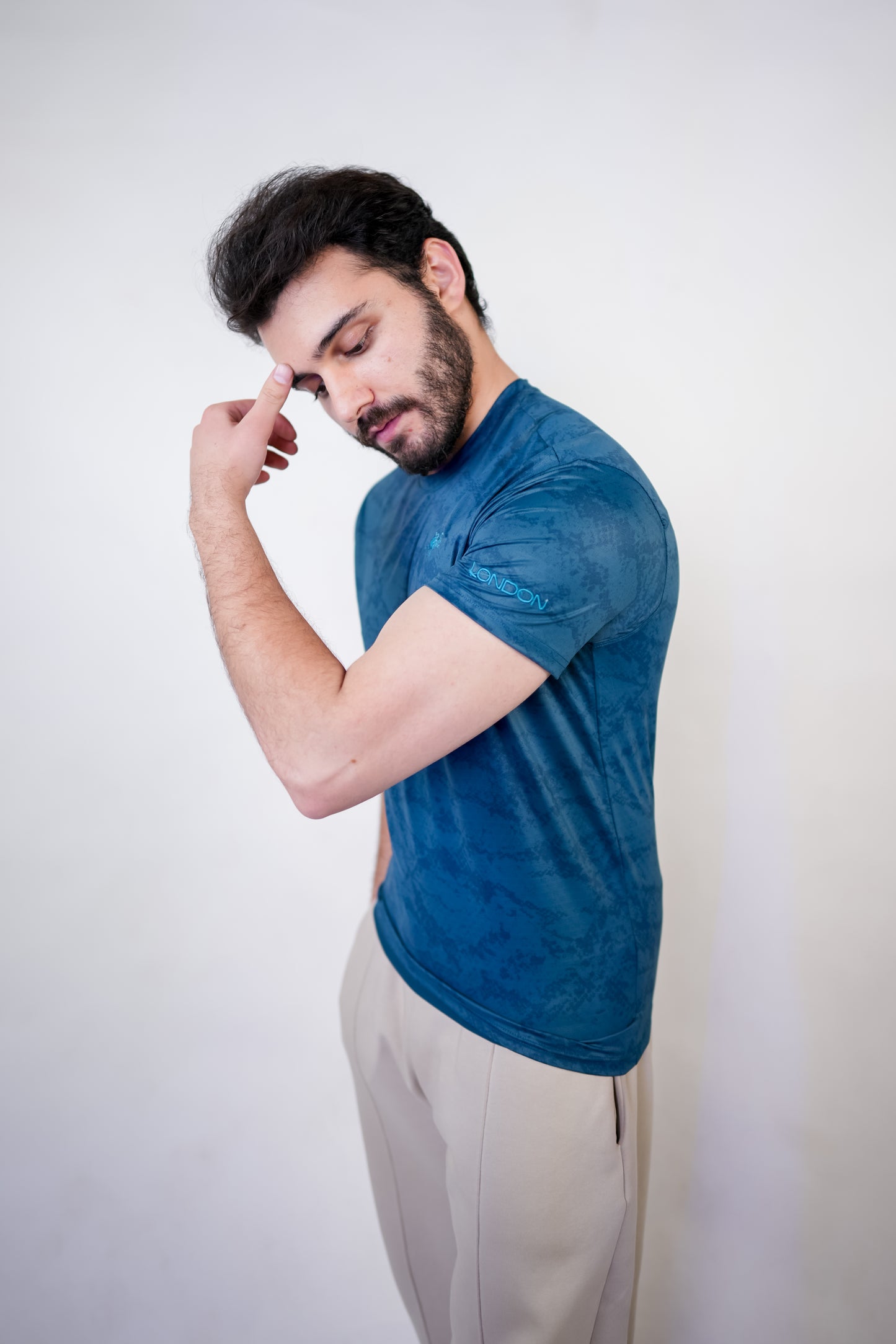 Blue Dry Fit Textured Tee